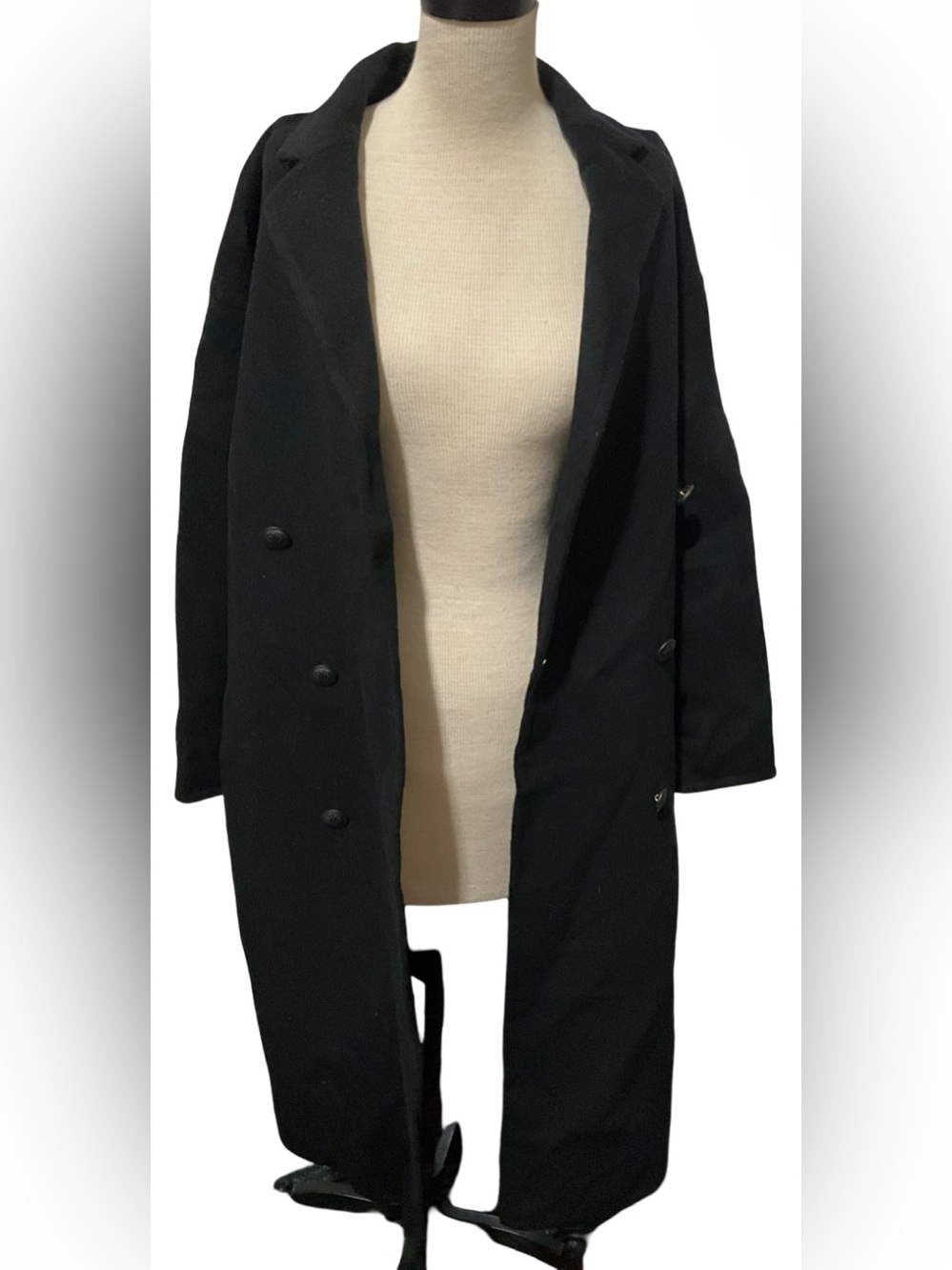 Rag & Bone Black Double Breasted Wool Blend Coat Women’s S